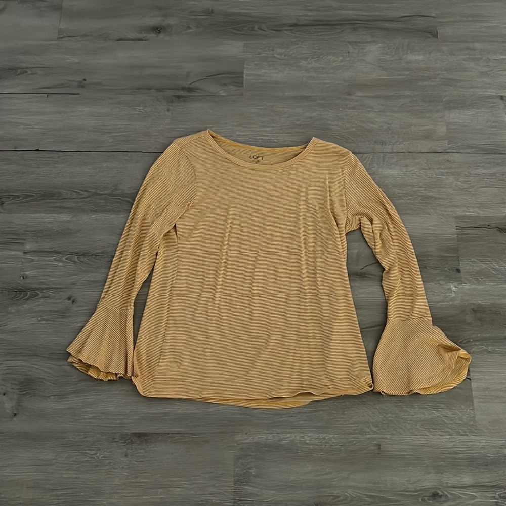 Loft | Bell Sleeved Striped Long Sleeve